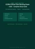 CCRN Critical Care Nursing Exam 2026&sol;2027 &ndash; Complete Exam-Style Questions &vert; 100&percnt; Verified &vert; Detailed Rationales &ndash; Pass Guaranteed &ndash; A&plus; Graded&NewLine;&NewLine;