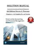 Solution Manual for Construction Accounting and Financial Management&comma; 4th Edition by Steven J&period; Peterson &vert; Complete Chapters 1&ndash;18 Solutions Manual &vert; Latest Version