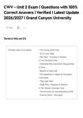 CWV - Unit 2 Exam &vert; Questions with 100&percnt;&NewLine;Correct Answers &vert; Verified &vert; Latest Update&NewLine;2026&sol;2027 &vert; Grand Canyon University