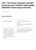CWV - Unit 3 Exam &vert; Questions with 100&percnt;&NewLine;Correct Answers &vert; Verified &vert; Latest Update&NewLine;2026&sol;2027 &vert; Grand Canyon University