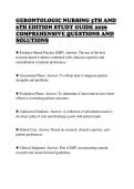 GERONTOLOGIC NURSING 5TH AND&NewLine;6TH EDITION STUDY GUIDE 2026&NewLine;COMPREHENSIVE QUESTIONS AND&NewLine;SOLUTIONS 