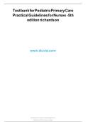 Test Bank for Pediatric Primary Care&colon; Practice Guidelines for Nurses &lpar;5th Edition&rpar; by Beth Richardson &vert; Complete Chapters Questions&comma; Verified Answers & Rationales &vert; ISBN 9781284248302