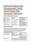 Alpha Phi Alpha Risk Management Exam Study Guide 2026&sol;2027&vert; Elite 20&plus; Question Test Bank & Rationale