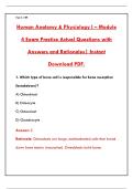 HUMAN ANATOMY EXAM STUDY GUIDE &vert; COMPLETE PRACTICE QUESTIONS & VERIFIED ANSWERS PDF