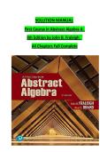 Solution Manual for First Course in Abstract Algebra 8th Edition by John B&period; Fraleigh With Questions and Answers