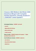 Classics 2902 Midterm Set Winter 2026 &NewLine;Questions Merged with Complete &NewLine;Verified Solutions &vert; Already Graded A&plus;&NewLine;&vert; 2026&sol;2027 Latest Update&excl;&excl;&excl;