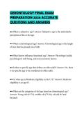 GERONTOLOGY FINAL EXAM&NewLine;PREPARATION 2026 ACCURATE&NewLine;QUESTIONS AND ANSWERS