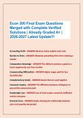 Econ 300 Final Exam Questions &NewLine;Merged with Complete Verified &NewLine;Solutions &vert; Already Graded A&plus; &vert;&NewLine;2026-2027 Latest Update&excl;&excl;&excl;