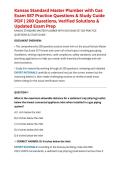 Kansas Standard Master Plumber with Gas &lpar;Exam 557&rpar; Practice Questions & Study Guide PDF &vert; 200 Questions&comma; Verified Solutions & Updated Exam Prep