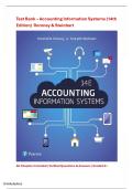 Test Bank &ndash; Accounting Information Systems &lpar;14th Edition&rpar;Romney & Steinbart &vert; Complete Coverage &vert; Exam-Ready &vert; Rated A&plus;