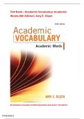 Test Bank &ndash; Academic Vocabulary&colon; Academic Words &lpar;6th Edition&rpar;Amy E&period; Olsen &vert; Complete Coverage &vert; Exam-Ready &vert; Rated A&plus;