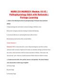 NURS 231&sol;NURS231 Module 10 V3 &vert; &NewLine;Pathophysiology Q&A with Rationale &vert; &NewLine;Portage Learning 