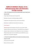 NURS 231&sol;NURS231 Module 10 V2 &vert; &NewLine;Pathophysiology Q&A with Rationale &vert; &NewLine;Portage Learning 