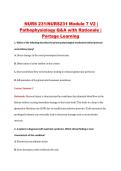 NURS 231&sol;NURS231 Module 7 V2 &vert; &NewLine;Pathophysiology Q&A with Rationale &vert; &NewLine;Portage Learning 