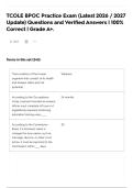 TCOLE BPOC Practice Exam &lpar;Latest 2026 &sol; 2027 Update&rpar; Questions and Verified Answers &vert; 100&percnt; Correct &vert; Grade A&plus;&period;