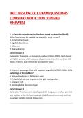 INET HESI RN EXIT EXAM QUESTIONS COMPLETE WITH 100&percnt; VERIFIED ANSWERS
