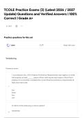 TCOLE Practice Exams &lpar;3&rpar; &lpar;Latest 2026 &sol; 2027 Update&rpar; Questions and Verified Answers &vert; 100&percnt; Correct &vert; Grade A&plus;