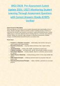 WGU D638  Pre-Assessment &lpar;Latest Update 2026 &sol; 2027&rpar; Monitoring Student Learning Through Assessment Questions with Correct Answers &lbrace;Grade A&rcub;100&percnt; Verified&NewLine;&NewLine;