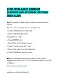 GFEBS FINAL PAPER COMPLETE&NewLine;QUESTIONS AND ACCURATE SOLUTIONS&NewLine;STUDY GUIDE