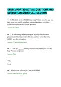 GFEBS UPDATED ACTUAL QUESTIONS AND&NewLine;CORRECT ANSWERS FULL SOLUTION