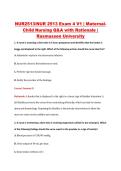 NUR2513&sol;NUR 2513 Exam 4 V1 &vert; Maternal&NewLine;Child Nursing Q&A with Rationale &vert; &NewLine;Rasmussen University 