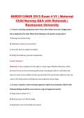 NUR 2513 Exam 4 V1&ndash;V3 &vert; NUR2513 Exam 4 V1&ndash;V3 &vert; Maternal Child Nursing &vert; Rasmussen University &vert; Complete Exam Bundle with Detailed Verified Answers