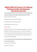 NUR2513&sol;NUR 2513 Exam 2 V2 &vert; Maternal&NewLine;Child Nursing Q&A with Rationale &vert; &NewLine;Rasmussen University 