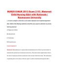 NUR2513&sol;NUR 2513 Exam 2 V3 &vert; Maternal&NewLine;Child Nursing Q&A with Rationale &vert; &NewLine;Rasmussen University