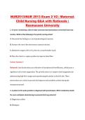 NUR2513&sol;NUR 2513 Exam 2 V2 &vert; Maternal &NewLine;Child Nursing Q&A with Rationale &vert; &NewLine;Rasmussen University 
