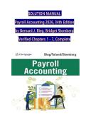 SOLUTION MANUAL  Payroll Accounting 2026&comma; 34th Edition &NewLine;by Bernard J&period; Bieg&comma; Bridget Stomberg Verified Chapters 1 - 7&comma; Complete