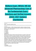 Midterm Exam&colon; NR565&sol; NR 565 Advanced Pharmacology Care of the Fundamentals Exam &vert; Questions and Verified Answers &lpar;2023&sol; 2024 Update&rpar;- Chamberlain