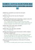 GLOBUS 1 ACTUAL EXAM PAPER 2026&NewLine;QUESTIONS WITH ANSWERS GRADED&NewLine;A&plus;