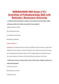 NUR2063&sol;NUR 2063 Exam 2 V3 &vert; &NewLine;Essentials of Pathophysiology Q&A with &NewLine;Rationale &vert; Rasmussen University 