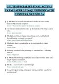 GLUTE SPECIALIST FINAL ACTUAL&NewLine;EXAM PAPER 2026 QUESTIONS WITH&NewLine;ANSWERS GRADED A&plus;