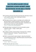 GLUTE SPECIALIST FINAL&NewLine;CERTIFICATION SCRIPT 2026&NewLine;QUESTIONS WITH SOLUTIONS&NewLine;GRADED A&plus;