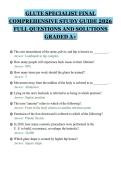 GLUTE SPECIALIST FINAL&NewLine;COMPREHENSIVE STUDY GUIDE 2026&NewLine;FULL QUESTIONS AND SOLUTIONS&NewLine;GRADED A&plus;