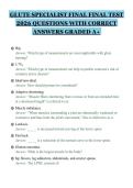 GLUTE SPECIALIST FINAL FINAL TEST&NewLine;2026 QUESTIONS WITH CORRECT&NewLine;ANSWERS GRADED A&plus;