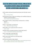 GLUTE SPECIALIST FINAL PRACTICE&NewLine;EXAMINATION 2026 QUESTIONS&NewLine;WITH ANSWERS GRADED A&plus;