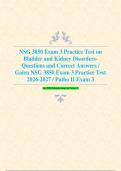 NSG 3850 Exam 3 Practice Test on &NewLine;Bladder and Kidney Disorders- &NewLine;Questions and Correct Answers &sol; &NewLine;Galen NSG 3850 Exam 3 Practice Test &NewLine;2026-2027 &sol; Patho II Exam 3 