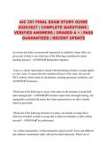 AIC 301 TEST PREPARATION &vert; COMPLETE QUESTIONS &vert; VERIFIED ANSWERS &vert; GRADED A &plus; &vert; RECENT UPDATE&NewLine;
