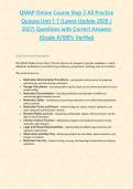 QMAP Online Course Step 2 All Practice Quizzes Unit 1-7 &lpar;Latest Update 2026 &sol; 2027&rpar; Questions with Correct Answers &lbrace;Grade A&rcub;100&percnt; Verified&NewLine;&NewLine;