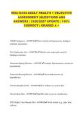 WGU D444 ADULT HEALTH 1 OBJECTIVE ASSESSMENT &vert;QUESTIONS AND ANSWERS &vert; 2026&sol;2027 UPDATE &vert; 100&percnt; CORRECT &vert; GRADED A &plus;&NewLine;&NewLine;