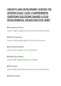 GROWTH AND DEVELOPMENT ACROSS THE&NewLine;LIFESPAN EXAM 3 2026 COMPREHENSIVE&NewLine;QUESTIONS SOLUTIONS GRADED A PLUS&NewLine;DEVELOPMENTAL STAGES PRACTICE SHEET