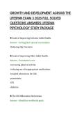 GROWTH AND DEVELOPMENT ACROSS THE&NewLine;LIFESPAN EXAM 3 2026 FULL SOLVED&NewLine;QUESTIONS ANSWERS LIFESPAN&NewLine;PSYCHOLOGY STUDY PACKAGE