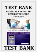 Test Bank&colon; Neonatal & Pediatric Respiratory Care &lpar;5th Edition&rpar; by Walsh
