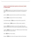 Genetics and Heredity Exam questions and answers Graded&NewLine;A&plus; latest update&NewLine;