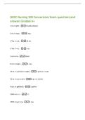 GRCC Nursing 100 Conversions Exam questions and&NewLine;answers Graded A&plus;