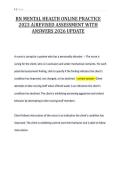 RN MENTAL HEALTH ONLINE PRACTICE&NewLine;2023 A&vert;REVISED ASSESSMENT WITH&NewLine;ANSWERS 2026 UPDATE