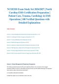NCOEMS Exam Study Set 2026&sol;2027 &vert; North Carolina EMS Certification Preparation &vert; Patient Care&comma; Trauma&comma; Cardiology & EMS Operations &vert; 100 Verified Questions with Detailed Explanations