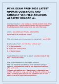 PCHA EXAM PREP 2026 LATEST UPDATE QUESTIONS AND CORRECT VERIFIED ANSWERS ALRAEDY GRADED A&plus; 